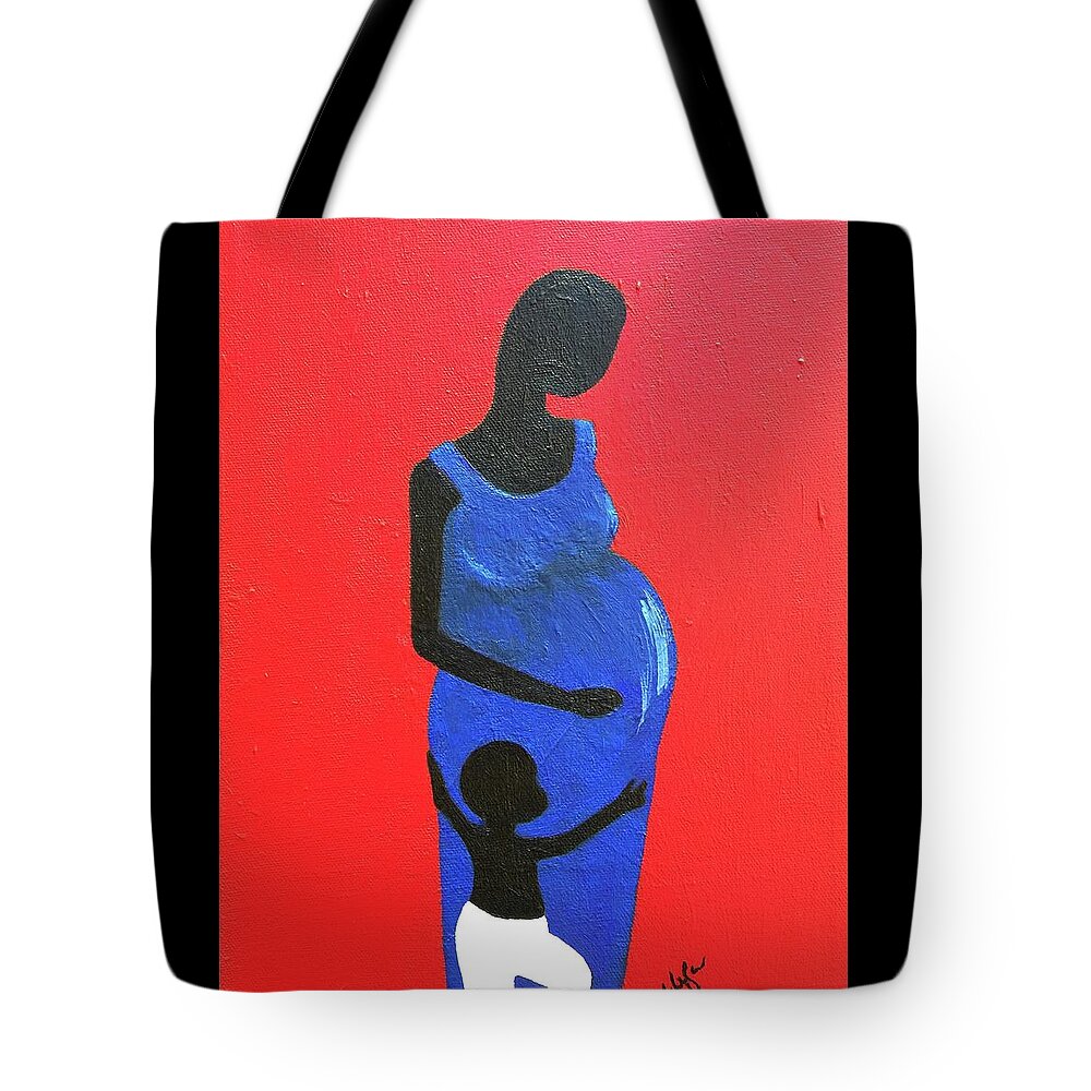 Painting Tote Bag featuring the painting Expecting by Yolanda Holmon