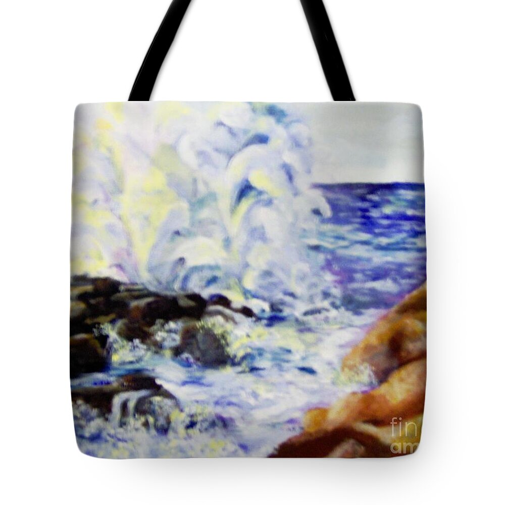 Waves Tote Bag featuring the painting Explode by Saundra Johnson