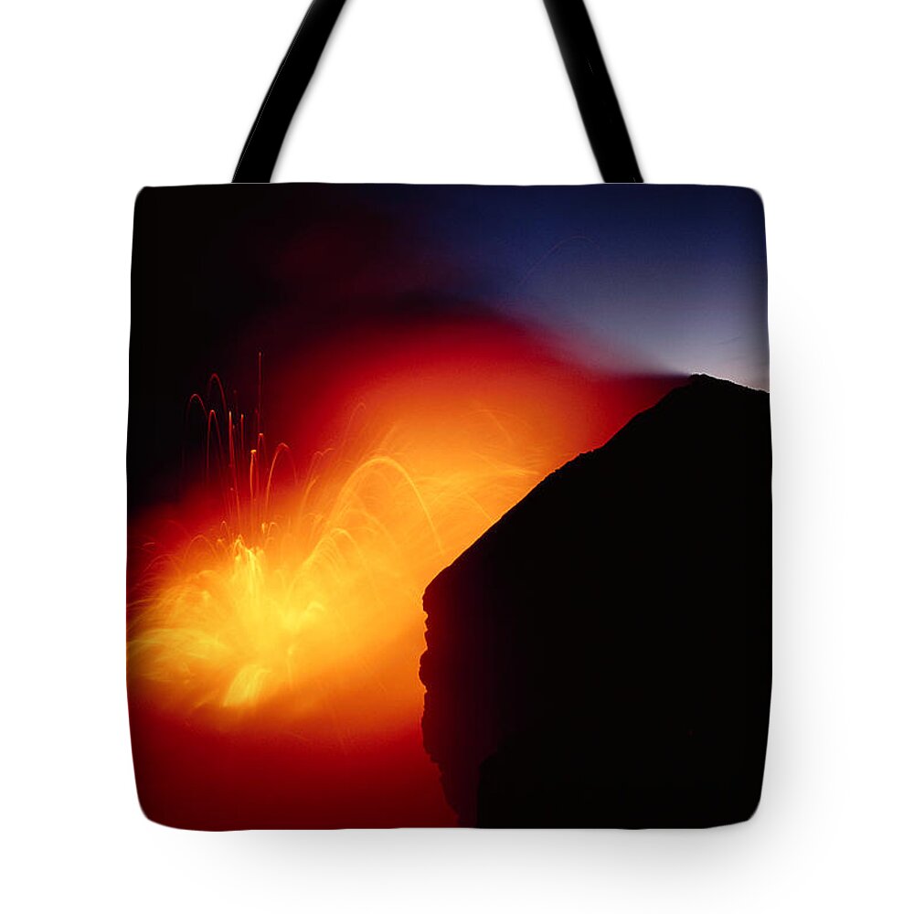 Active Tote Bag featuring the photograph Explosion At Twilight by William Waterfall - Printscapes