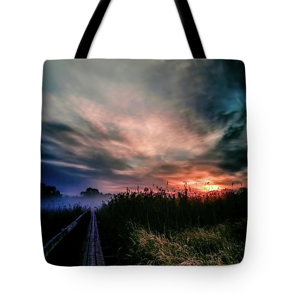 Explosive Tote Bag featuring the photograph Explosive morning #H0 by Leif Sohlman