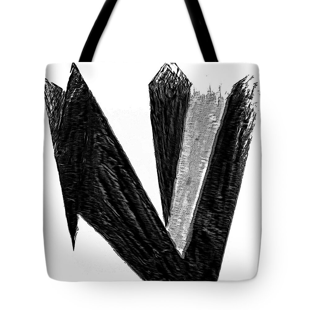 B&w Tote Bag featuring the painting Expressive Abstract Ink Drawing.A152816tif_e by Mas Art Studio