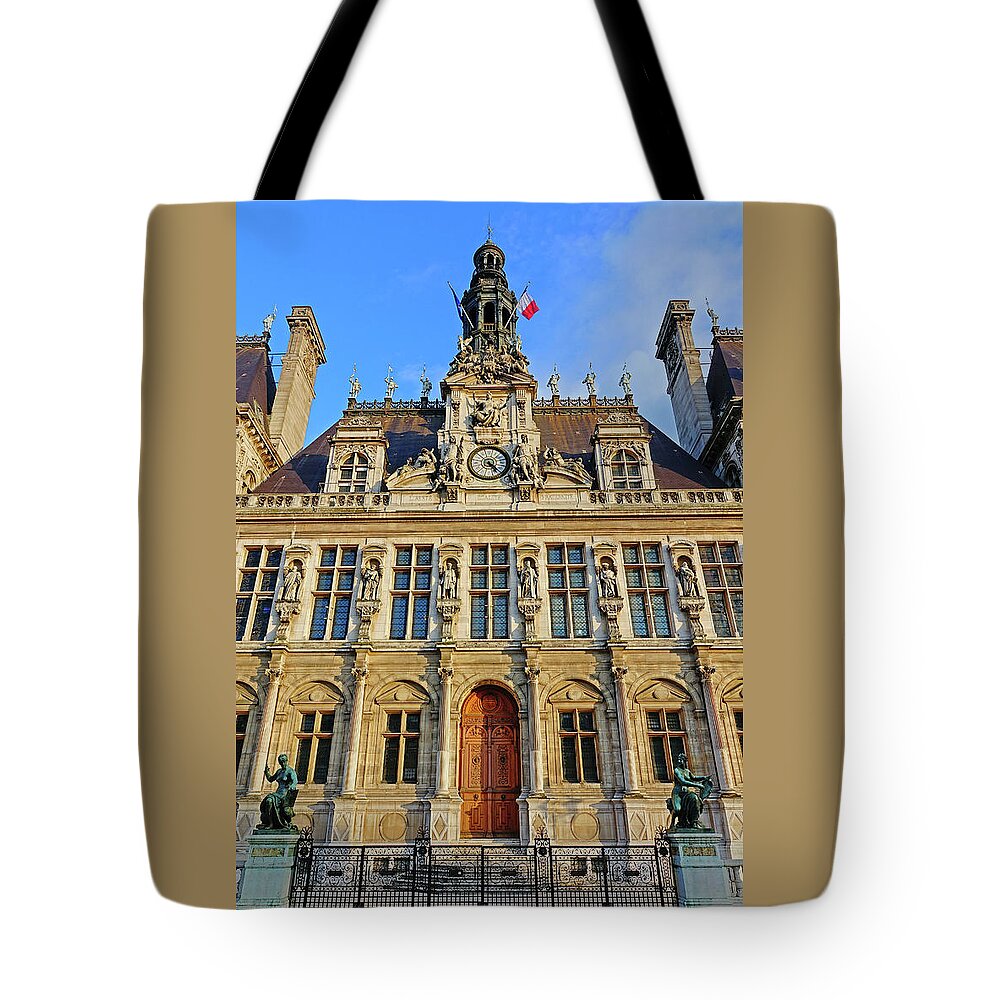 Paris Tote Bag featuring the photograph Exterior view of Hotel de Ville by Rick Rosenshein