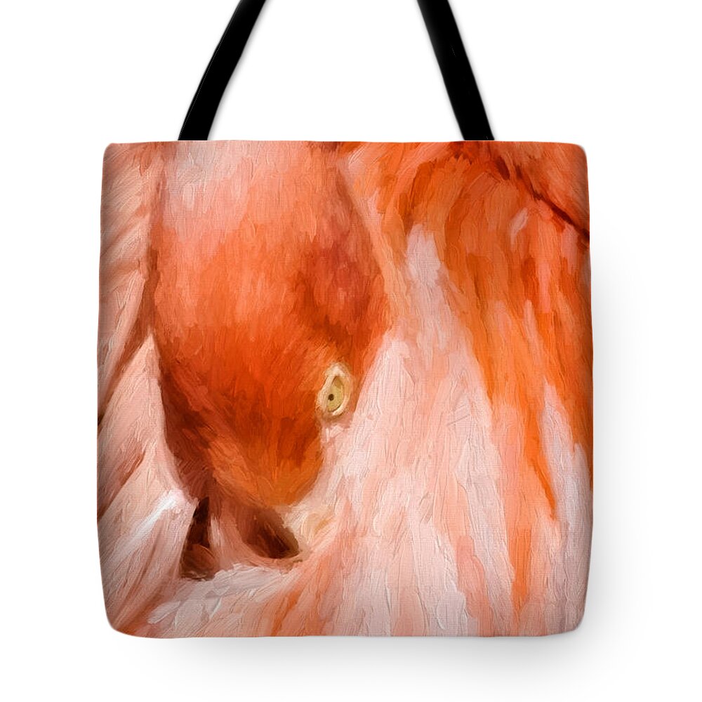 Africa Tote Bag featuring the photograph Eye of A Flamingo by Lana Trussell