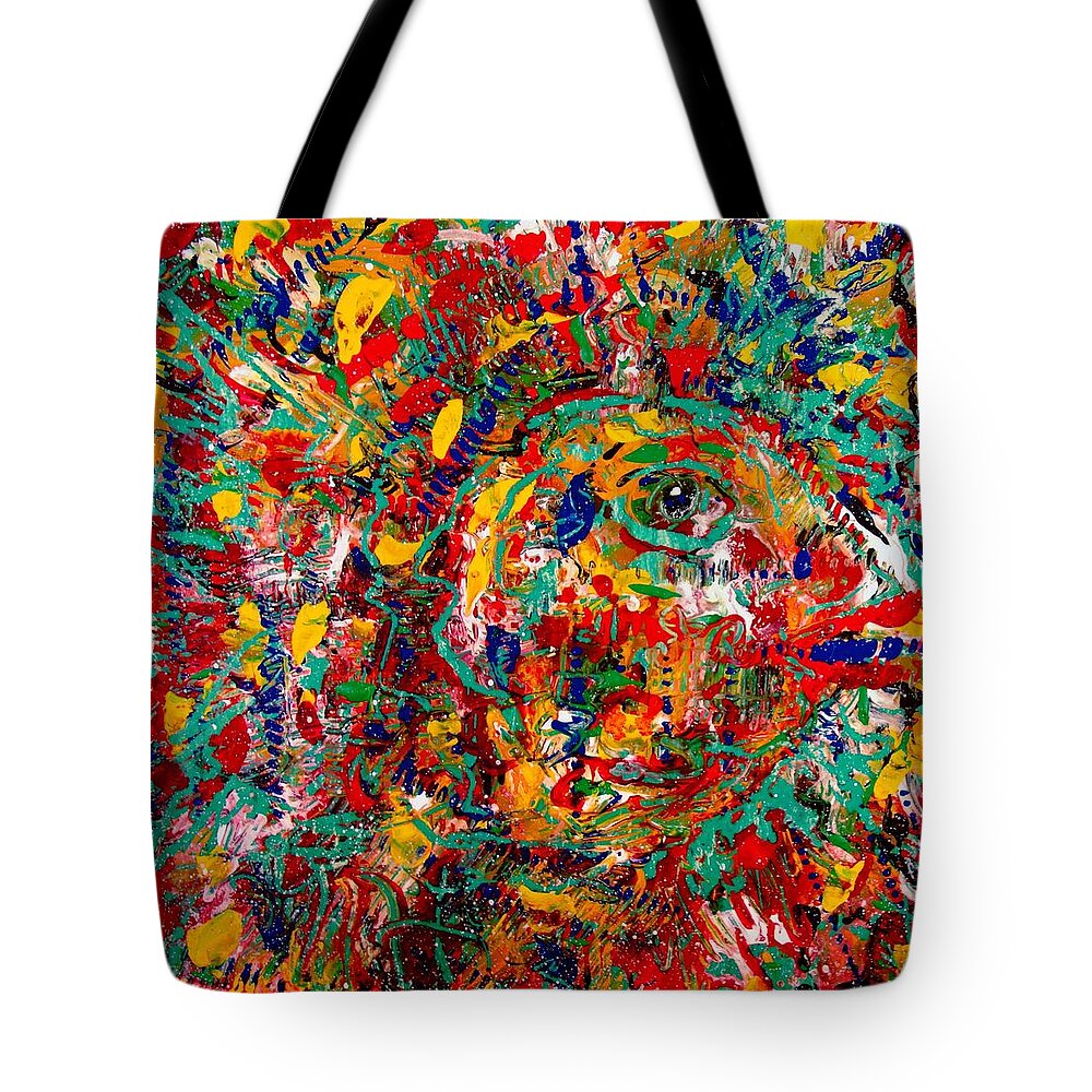 Abstract Tote Bag featuring the painting Eye Of The Beholder by Natalie Holland