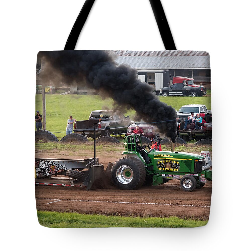 John Deere Tote Bag featuring the photograph Eye of the Tiger by Holden The Moment