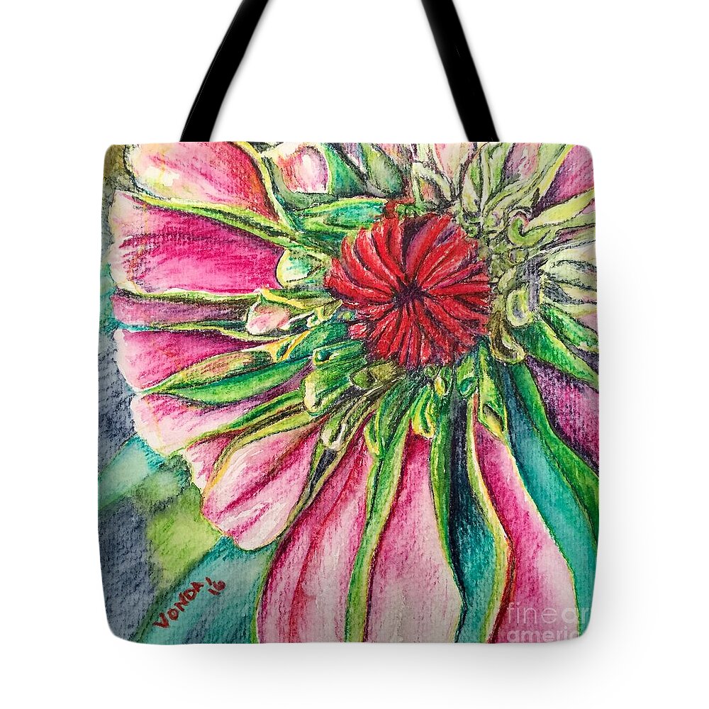 Macro Tote Bag featuring the drawing Eye of Zen by Vonda Lawson-Rosa