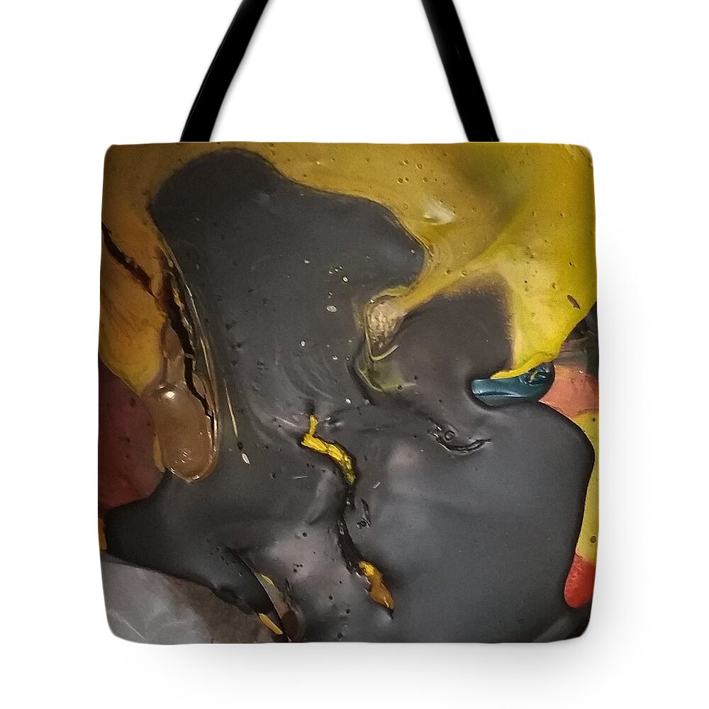 Abstract Tote Bag featuring the painting Eyelash Hot Gliding by Gyula Julian Lovas