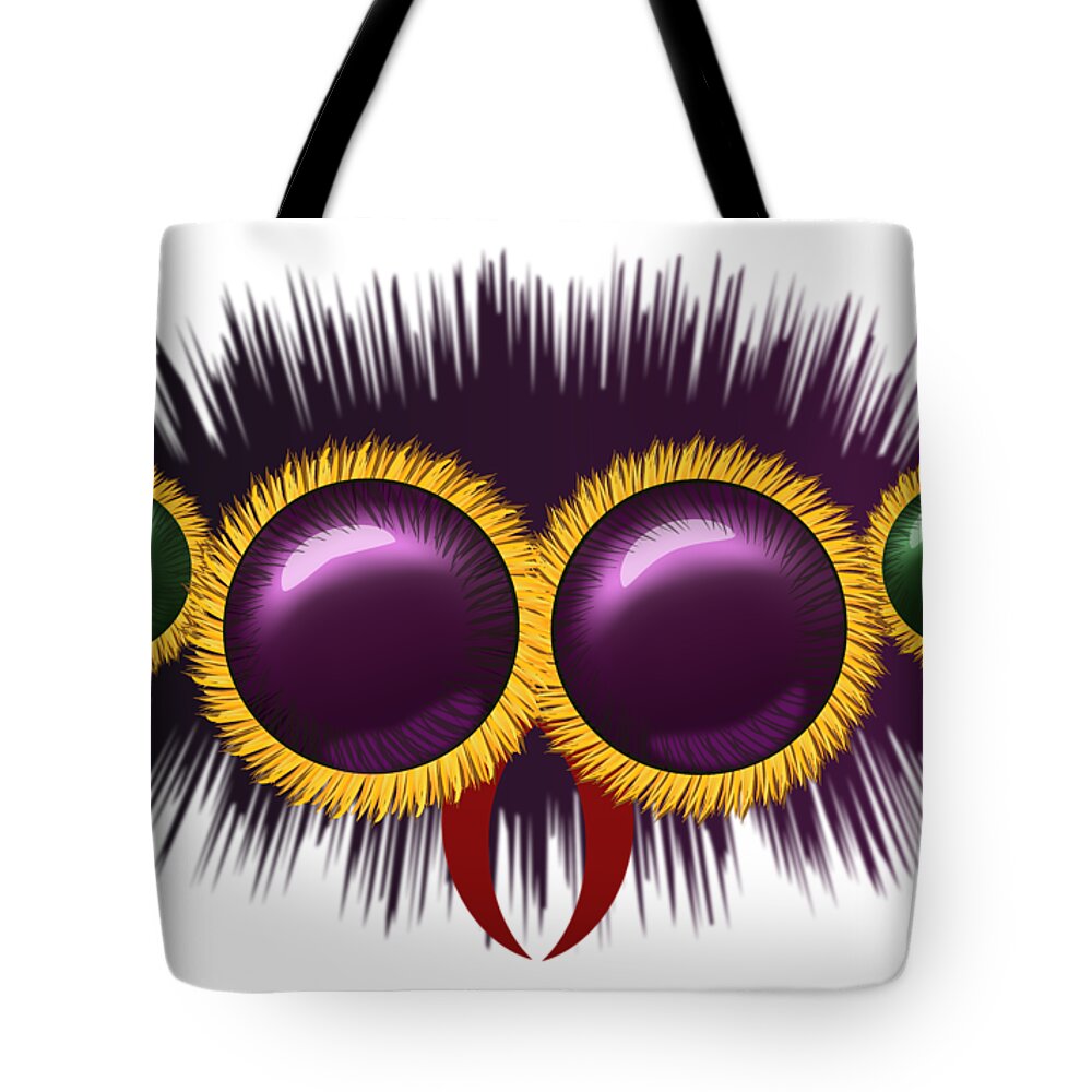 Spider Tote Bag featuring the digital art Eyes of the huge hairy spider by Michal Boubin
