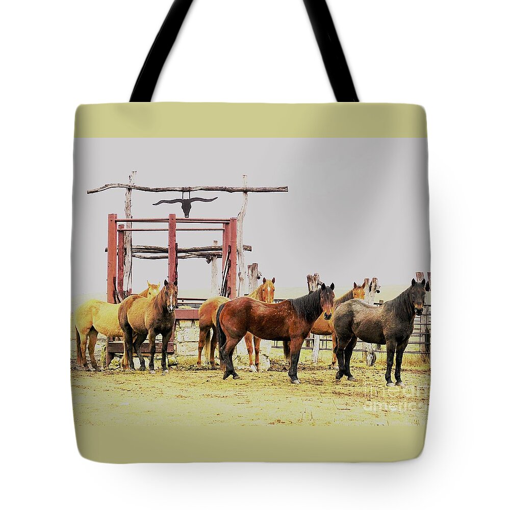 Horses Tote Bag featuring the photograph Eyes on Me by Merle Grenz