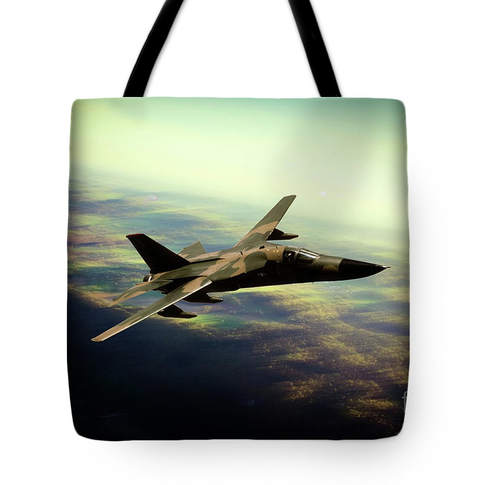 General Dynamics F111 Tote Bag featuring the digital art F-111 Aarvark by Airpower Art