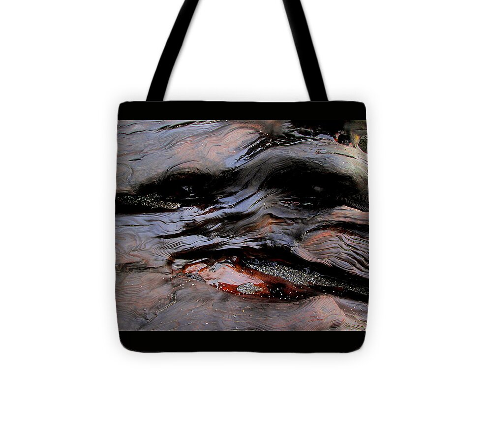 Redwood Tote Bag featuring the photograph Faces in the Wood #4 by Larry Bacon