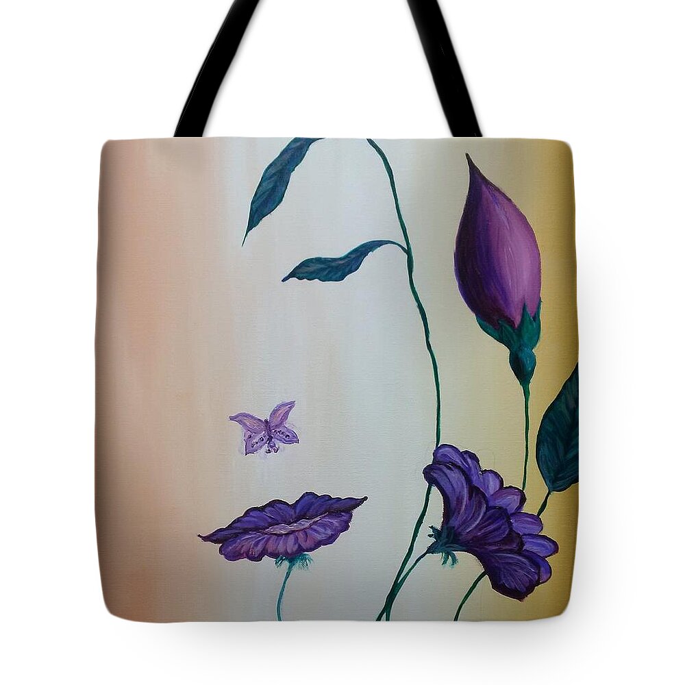 Face Tote Bag featuring the painting Facial Flowering by Lynne McQueen