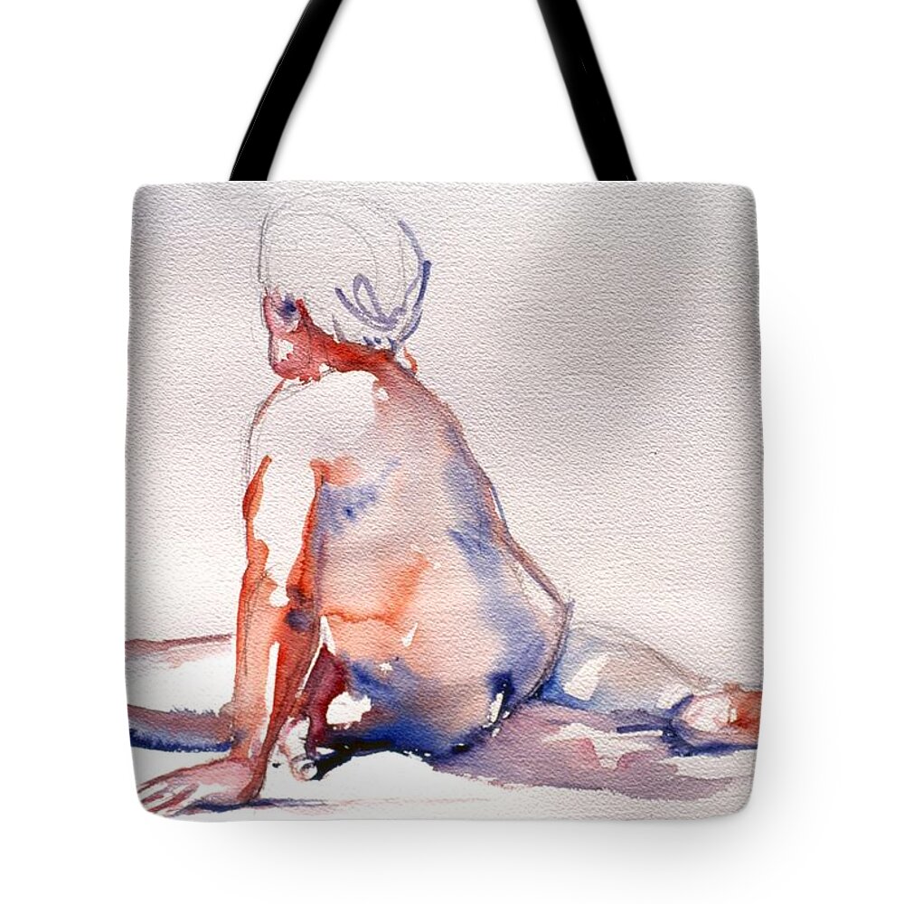 Full Body Tote Bag featuring the painting Facing Away by Barbara Pease