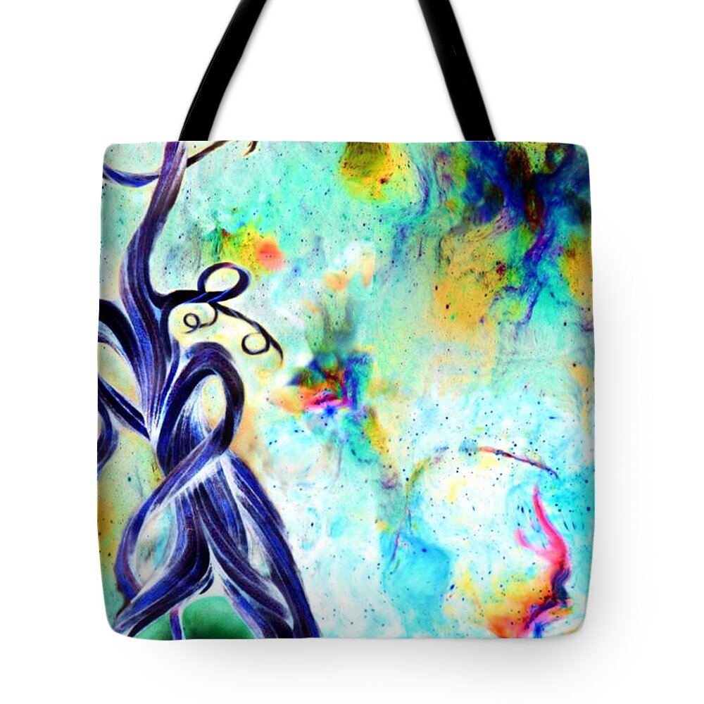 Abstract Tote Bag featuring the digital art Faries and Butterflies by David Neace