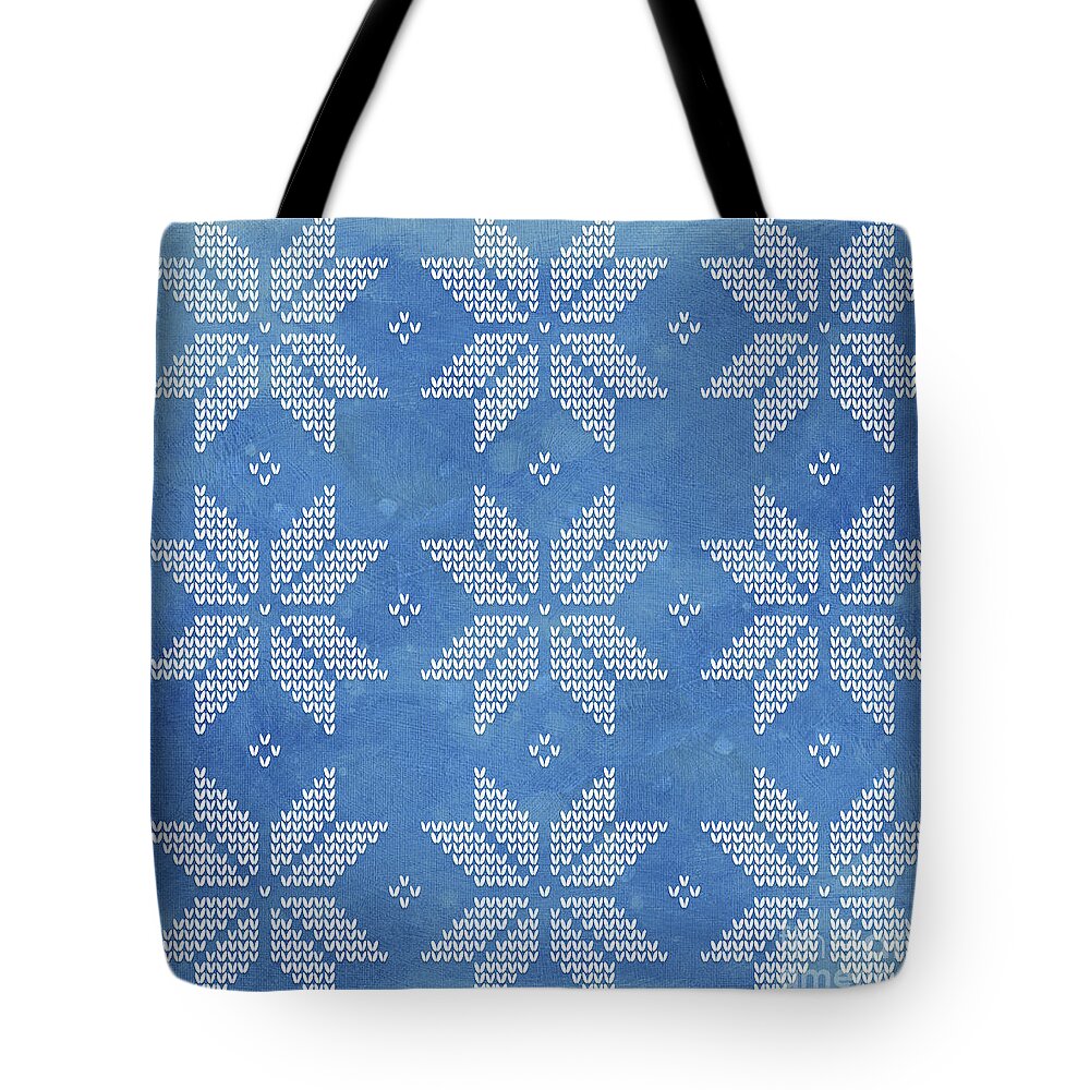 Fair Isle Tote Bag featuring the painting Fair Isle Pattern Snowflakes by Audrey Jeanne Roberts