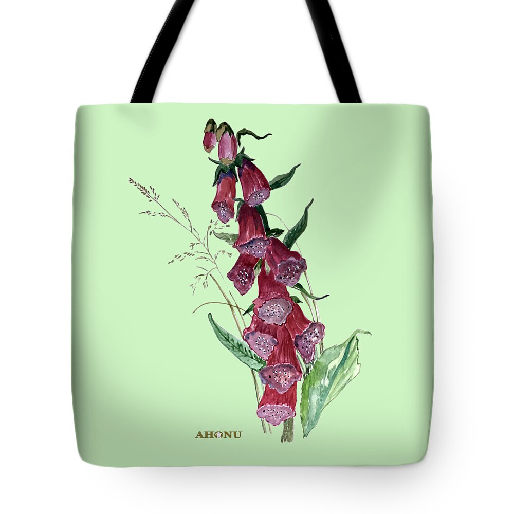Foxglove Tote Bag featuring the painting Fairy Bells by AHONU Aingeal Rose