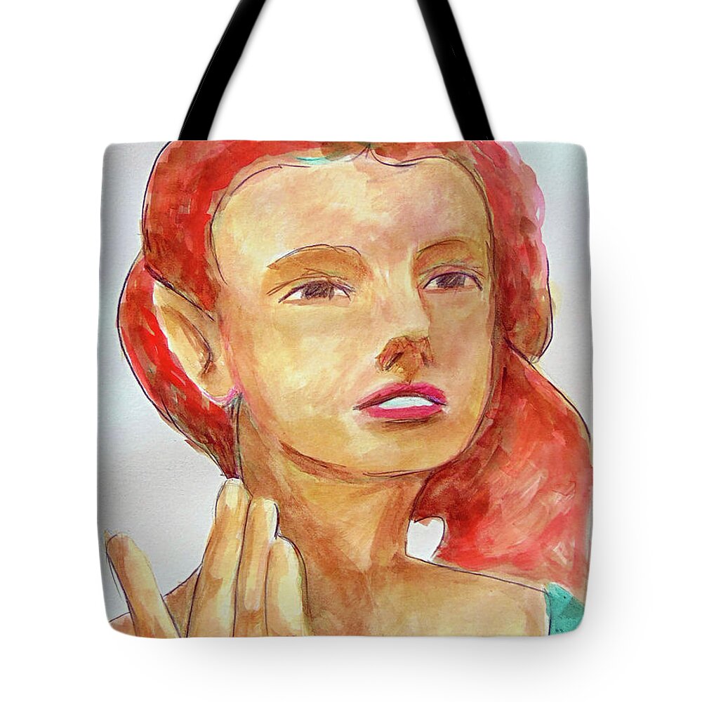 Art Tote Bag featuring the painting Fairy Face by Loretta Nash