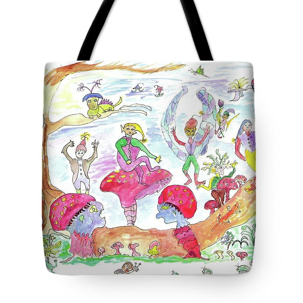 Twilight Tote Bag featuring the painting Fairy Glen by Helen Holden-Gladsky