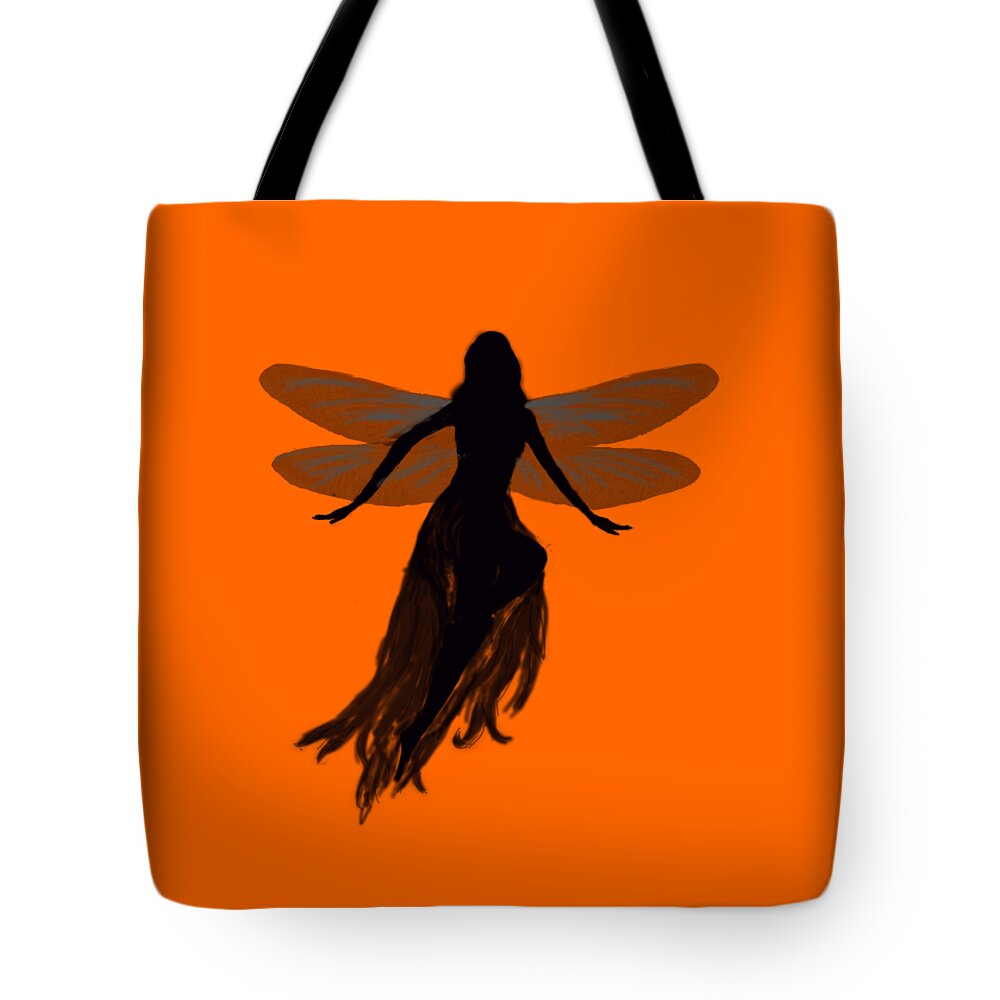 Fairy Tote Bag featuring the painting Fairy Silhouette by Tom Conway