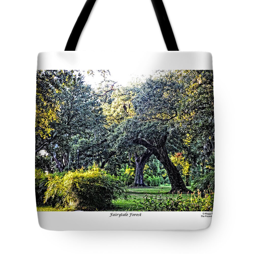 Fairy Tale Tote Bag featuring the photograph Fairytale Forest with border by Maggy Marsh