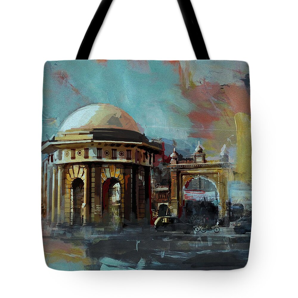 Polo Tote Bag featuring the painting Faisalabad 7b by Maryam Mughal