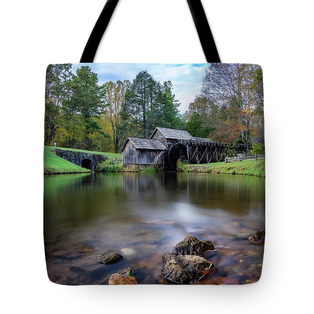 Mabry Mill Tote Bag featuring the photograph Fall at Mabry Mill by Steve Hurt