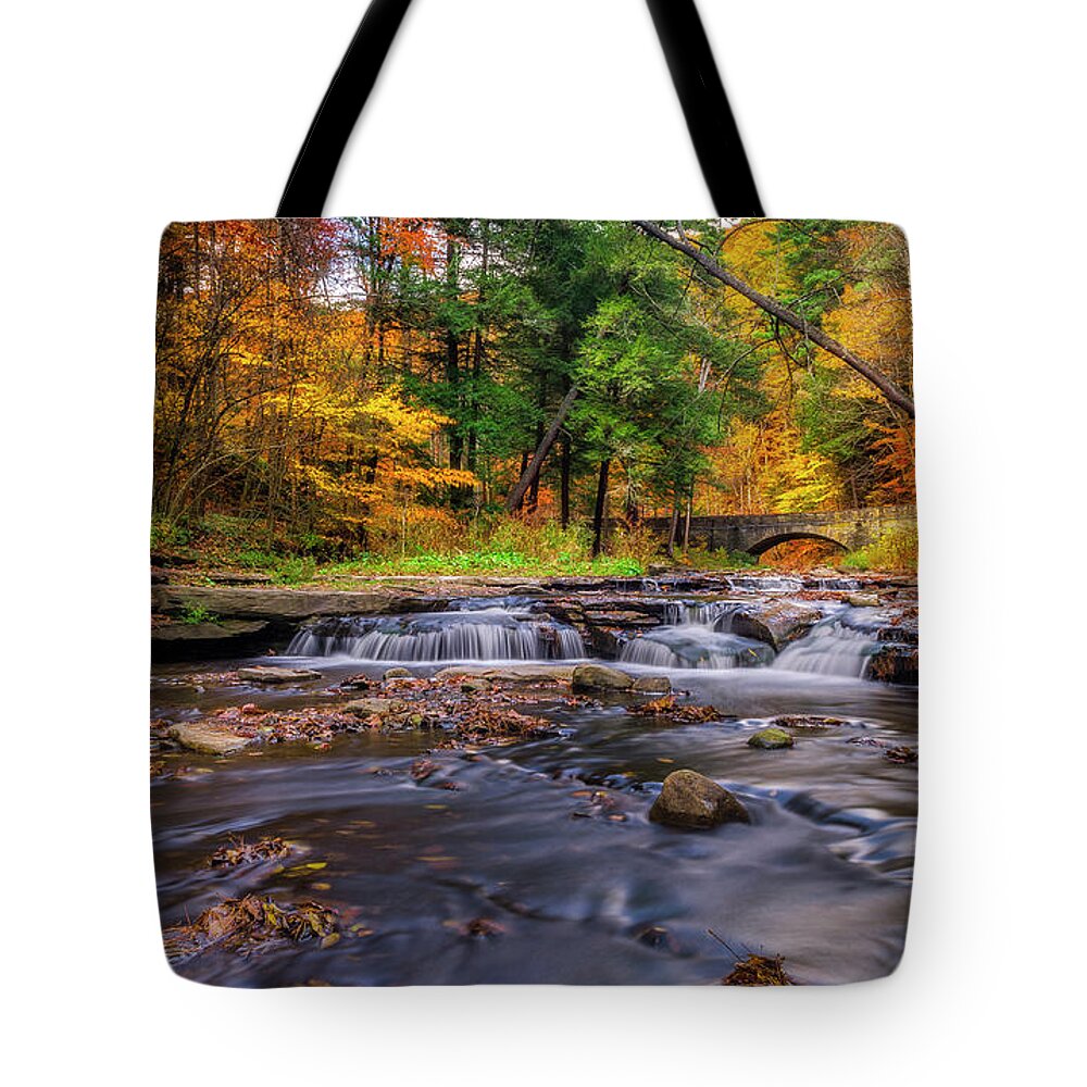 Landscape Tote Bag featuring the photograph Fall At Wolf Creek by Mark Papke