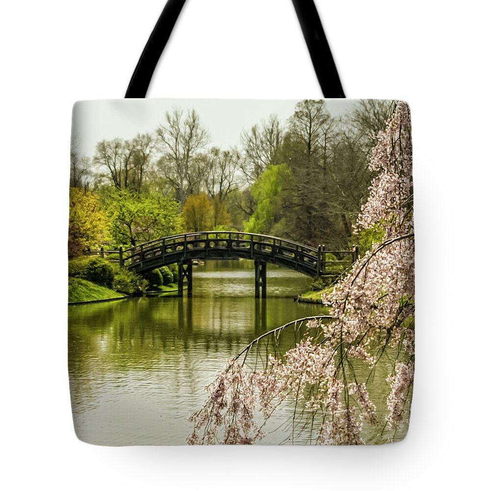 River Tote Bag featuring the photograph Fall bridge by Jason Hughes