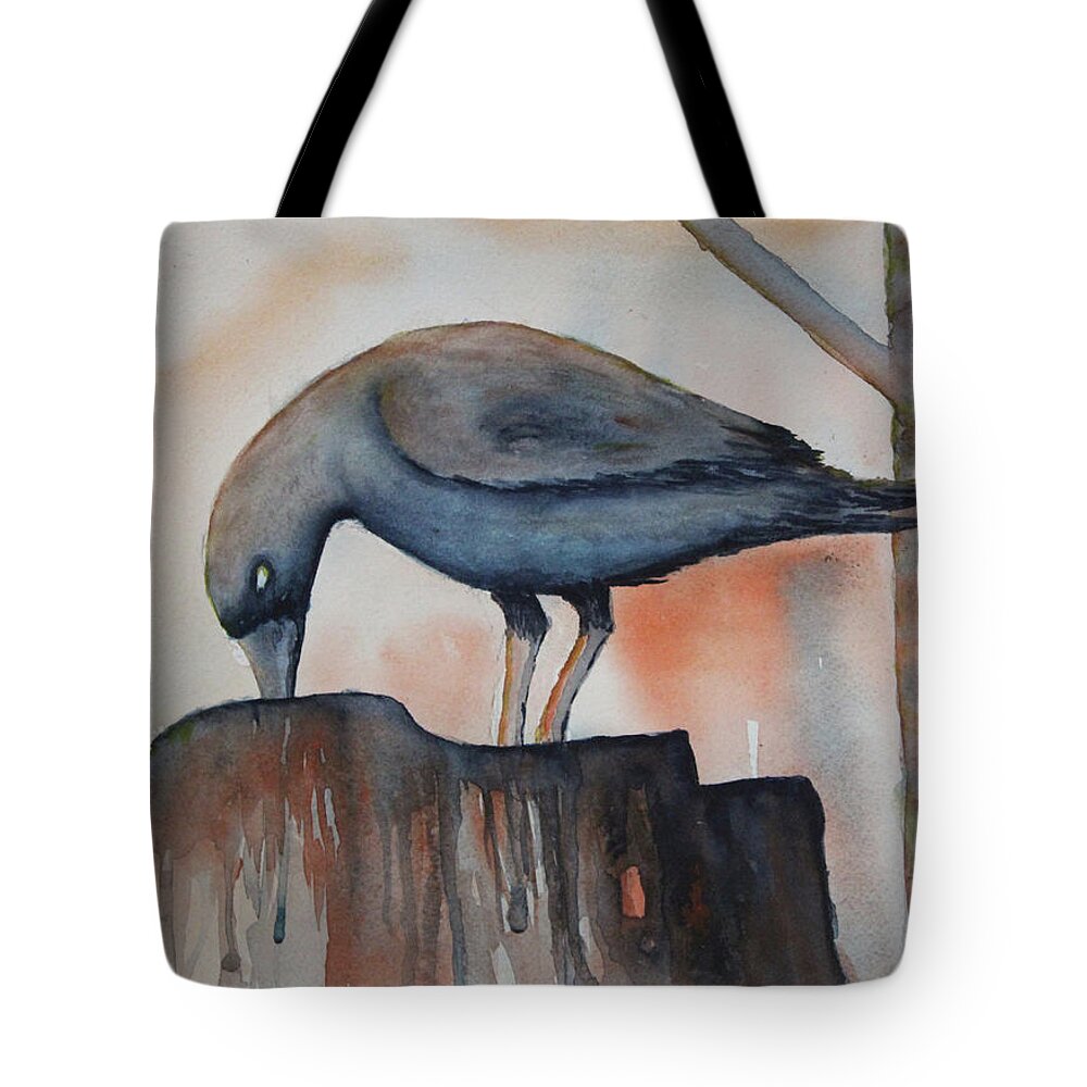 Paintings Tote Bag featuring the painting Fall Feeding by April Burton