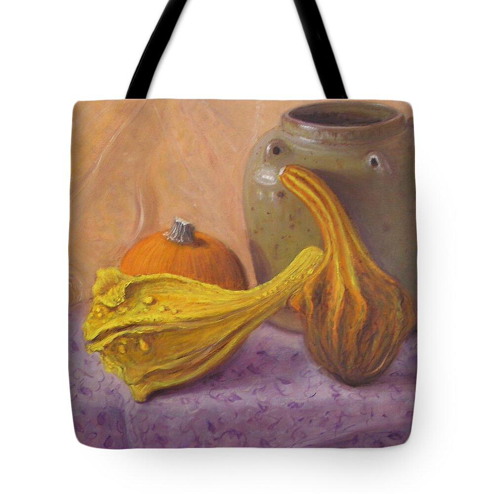 Realism Tote Bag featuring the painting Fall Harvest #4 by Donelli DiMaria