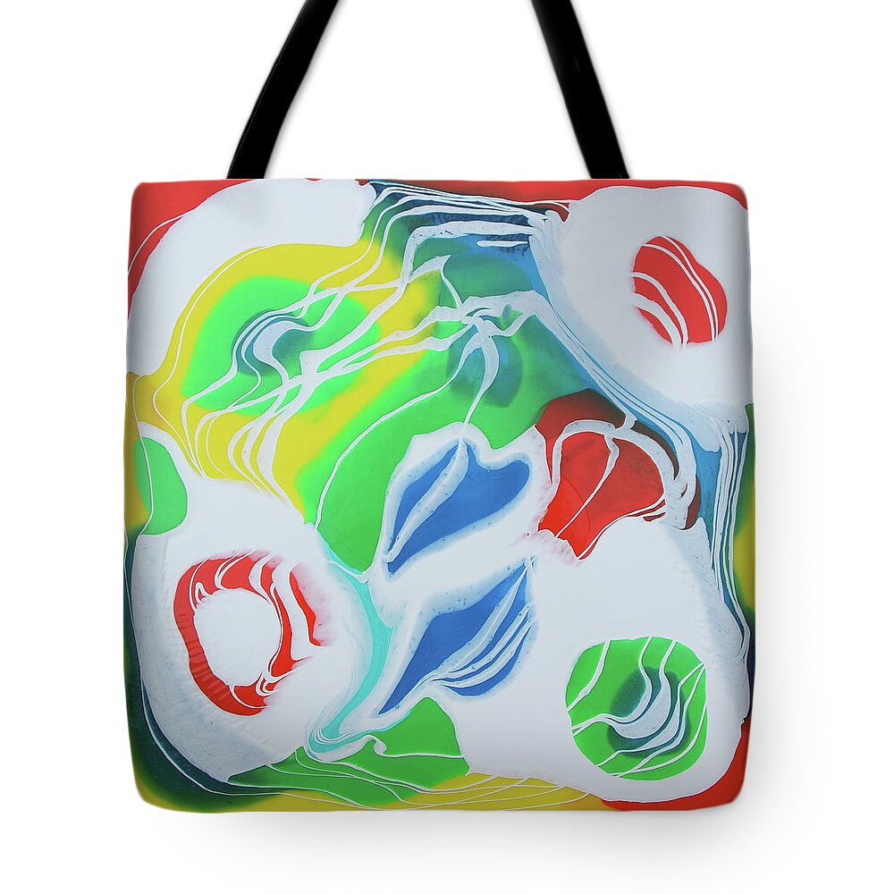 Abstract Tote Bag featuring the painting Fall in Line 2 by Madeleine Arnett