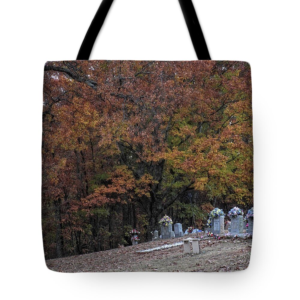 Cemetery Tote Bag featuring the photograph Fall in the Cemetery by George Taylor