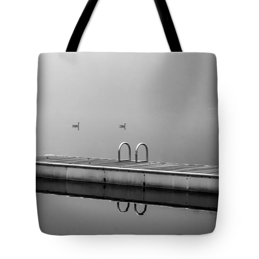 Atmosphere Tote Bag featuring the photograph Fall Lake by Glenn DiPaola