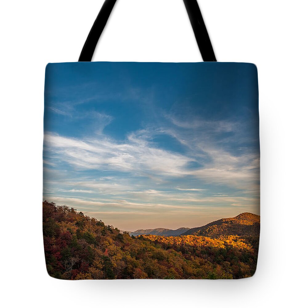 Asheville Tote Bag featuring the photograph Fall Skies by Joye Ardyn Durham