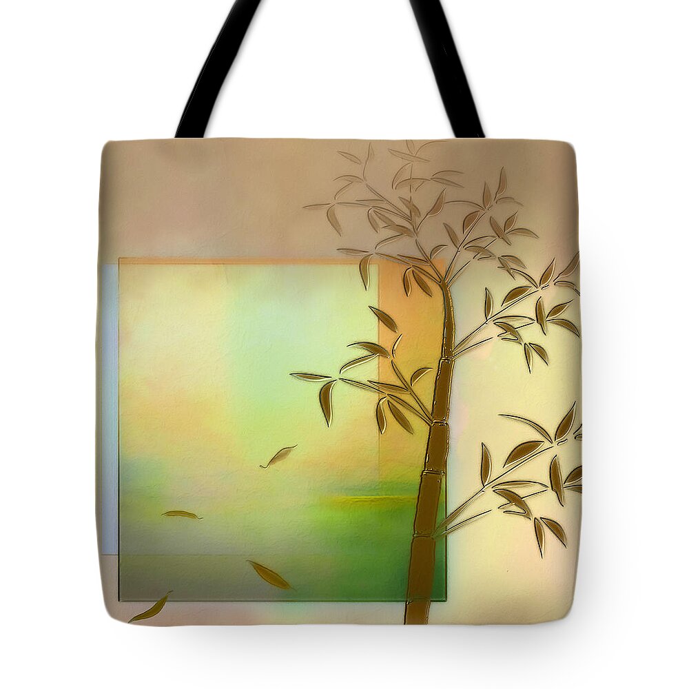 Leaves Tote Bag featuring the digital art Falling Leaves by Nina Bradica
