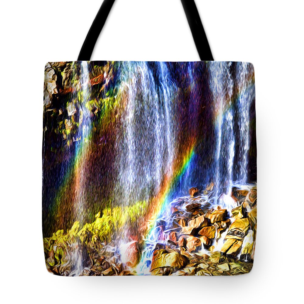 Mount Rainier Tote Bag featuring the photograph Falling Rainbows by Anthony Baatz