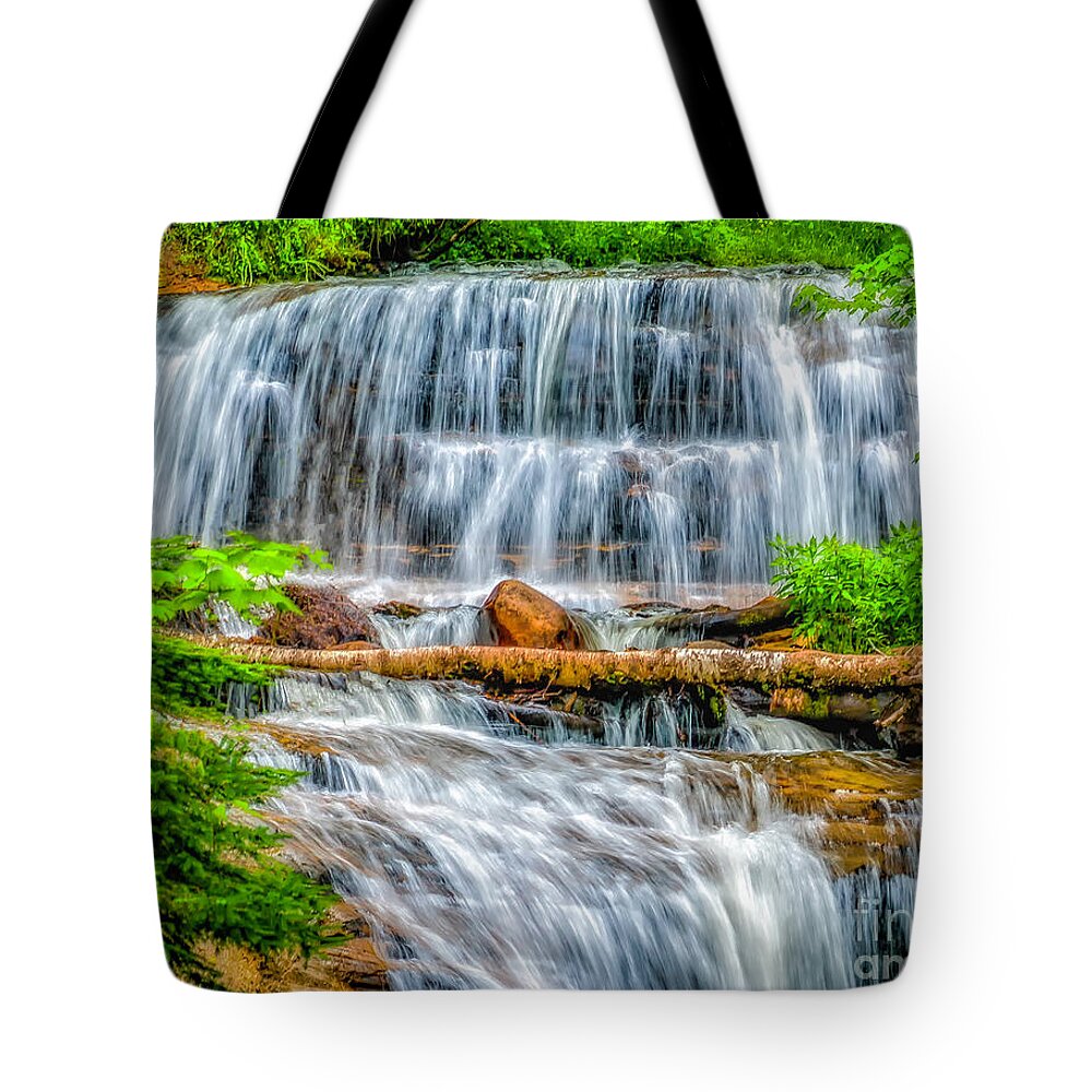 Water Falls Tote Bag featuring the photograph Falls on Sable Creek by Nick Zelinsky Jr