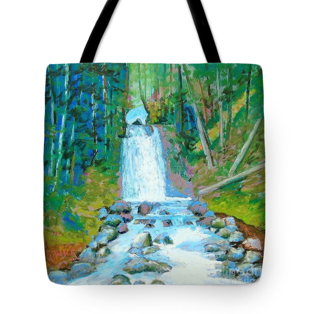 Falls Tote Bag featuring the pastel Falls by Rae Smith