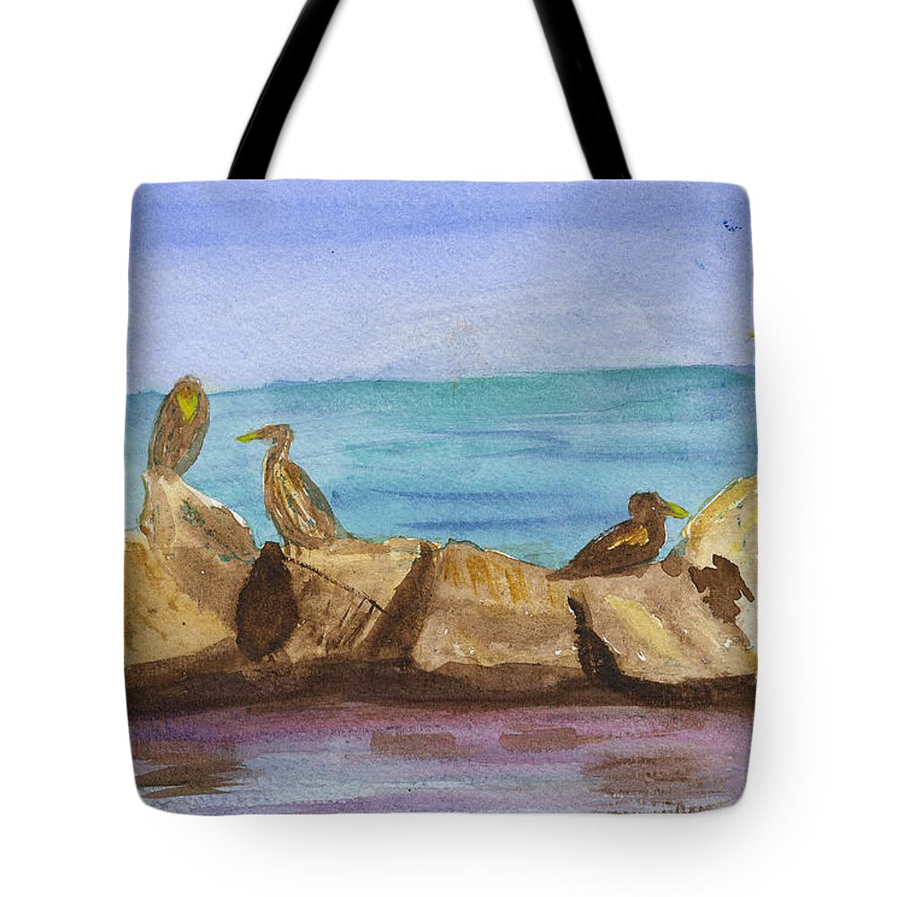 Birds Tote Bag featuring the painting Falmouth Mass by Donna Walsh