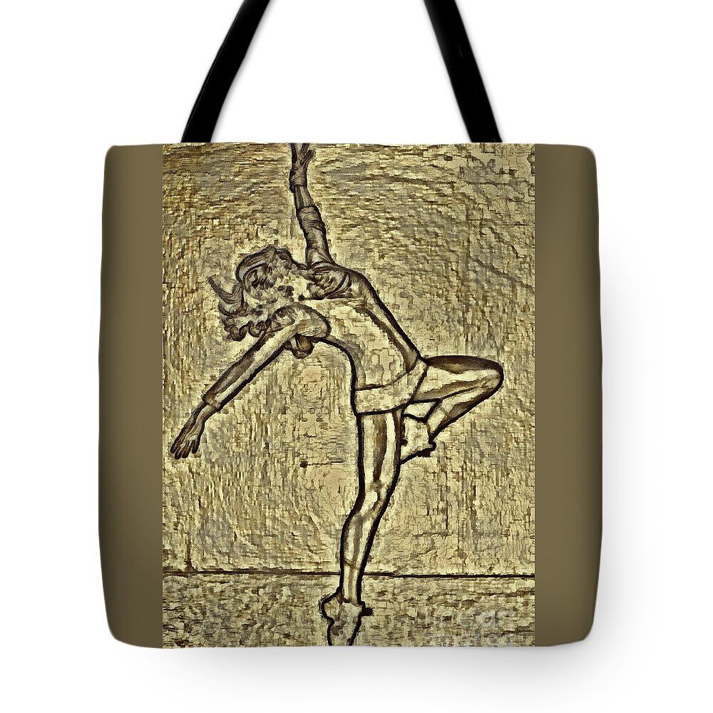 Gold Tote Bag featuring the digital art Fame by Humphrey Isselt