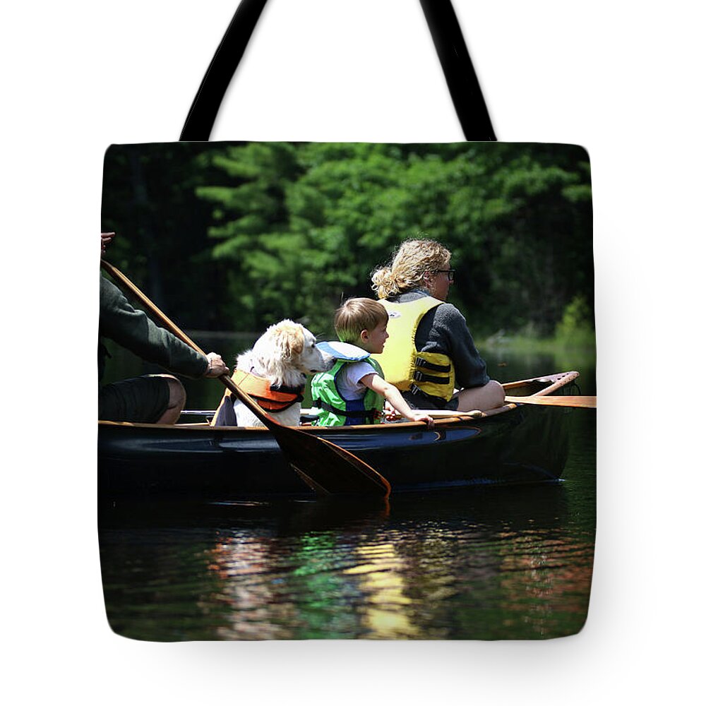 Canoeing Tote Bag featuring the photograph Family Canoeing Fun by Brook Burling