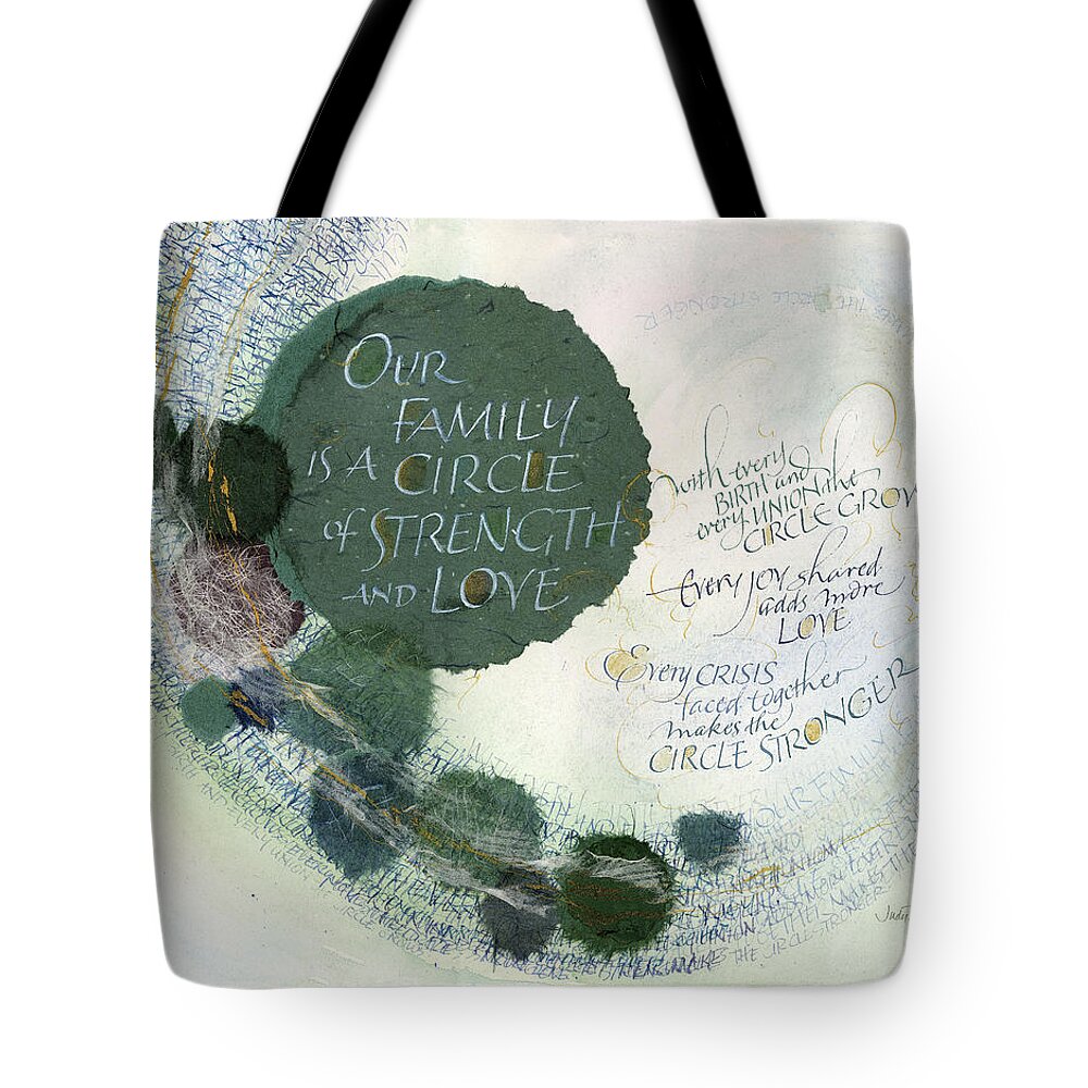 Adoption Tote Bag featuring the painting Family Circle by Judy Dodds