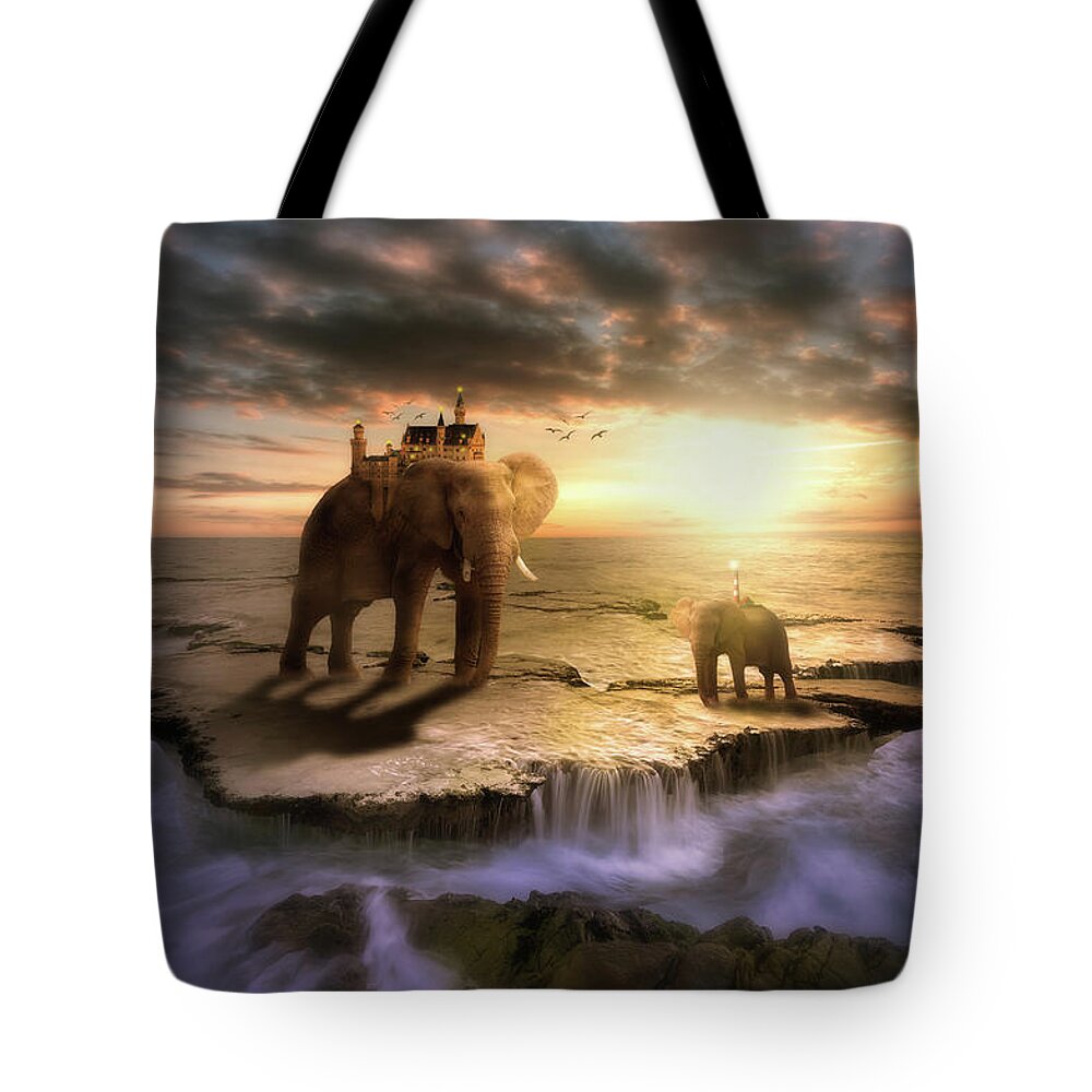 Family Tote Bag featuring the digital art Family outing by Nathan Wright