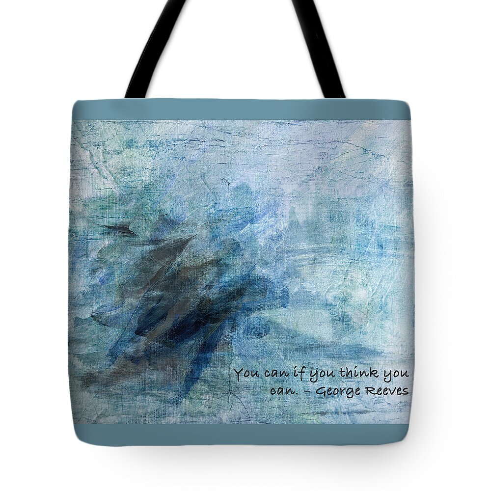 Abstract Framed Art Tote Bag featuring the digital art Famous Quotes Reeves by Patricia Lintner