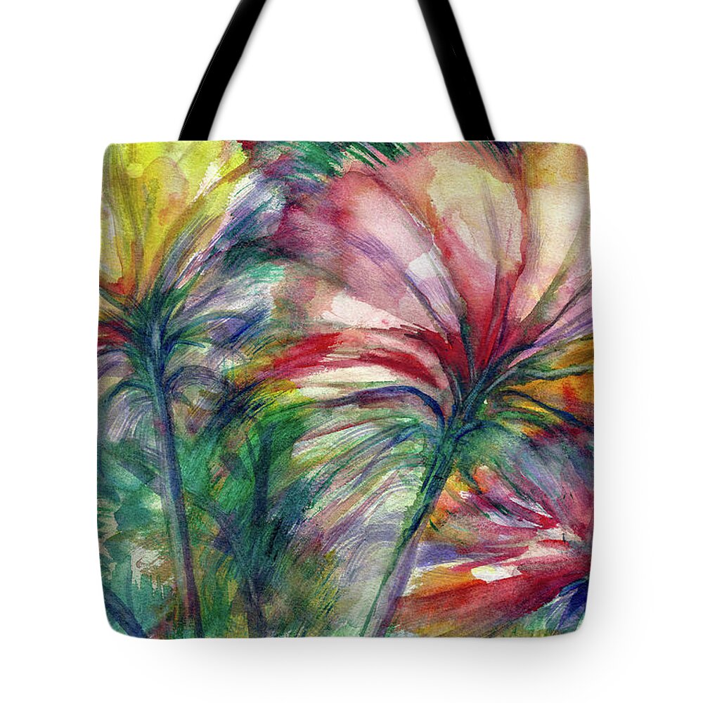 Floral Tote Bag featuring the painting FanFlair by Francelle Theriot