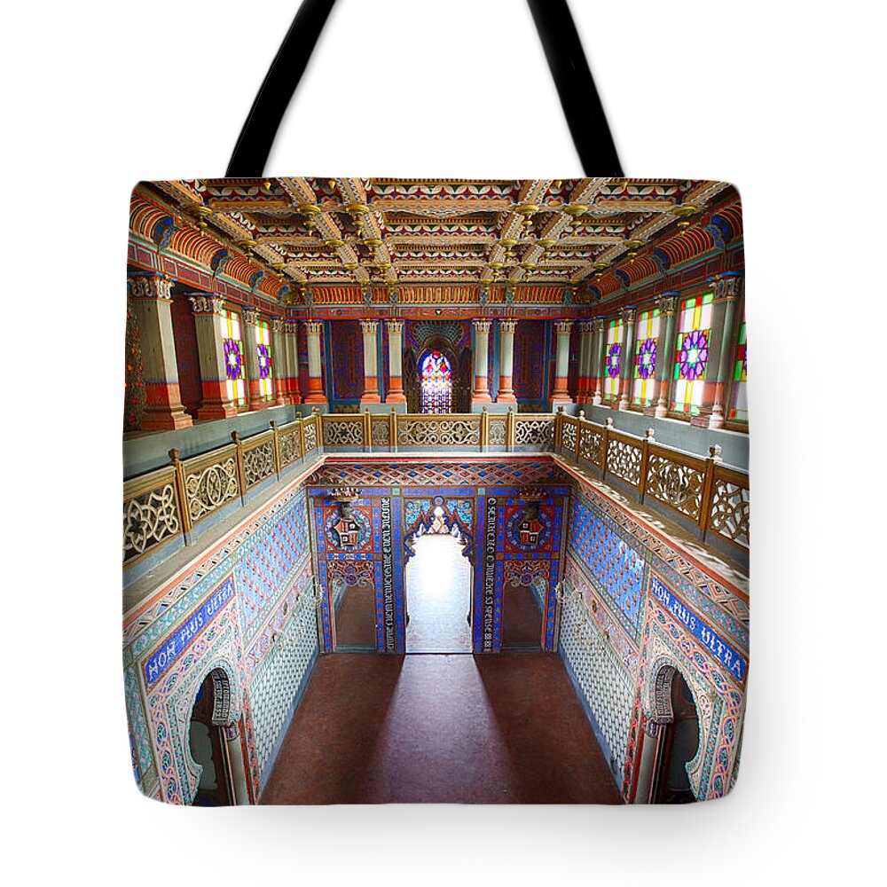 1001 Nights Tote Bag featuring the photograph Fantasy fairytale palace - patio by Dirk Ercken