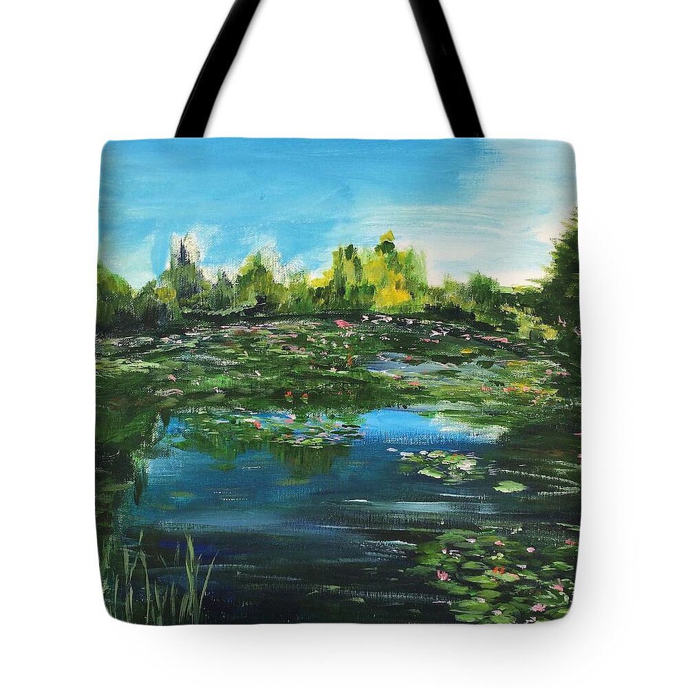 Lotus Tote Bag featuring the painting I Wish The Best For You by Belinda Low