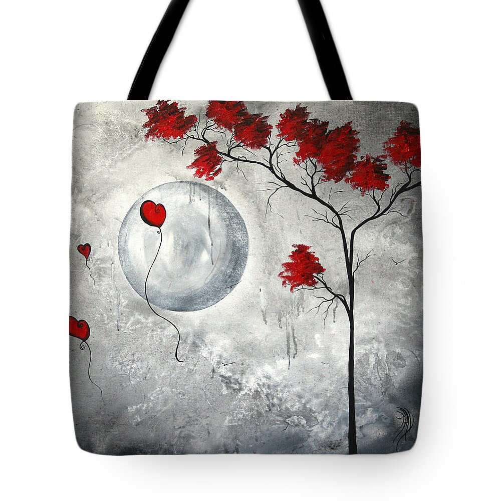 Abstract Tote Bag featuring the painting Far Side of the Moon by MADART by Megan Duncanson