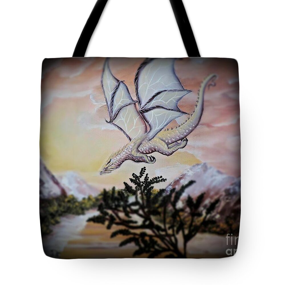 Golds Tote Bag featuring the painting Faranth by Dianna Lewis