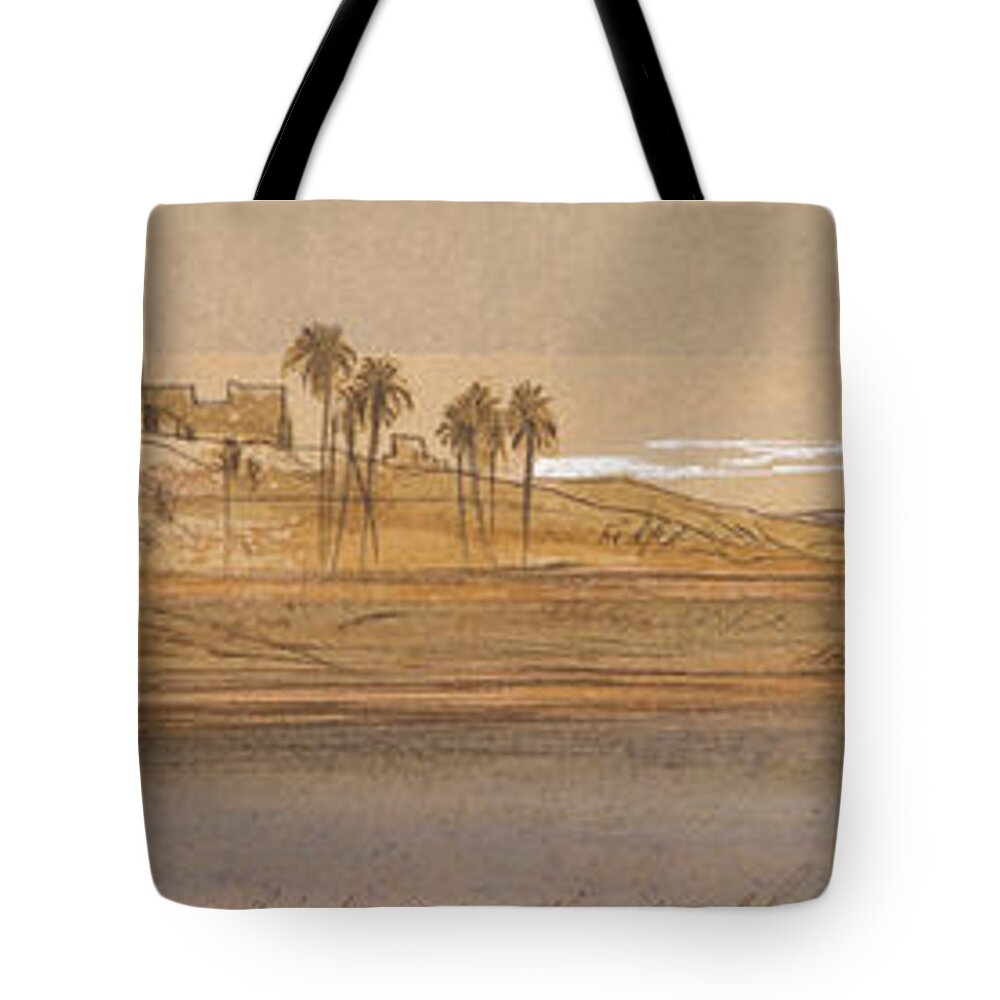 English Art Tote Bag featuring the drawing Faras Westbank by Edward Lear